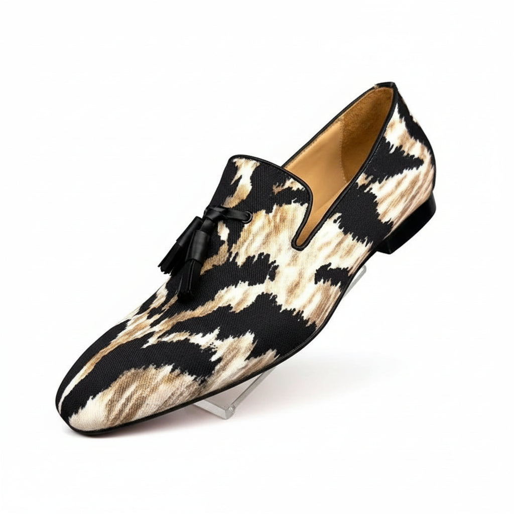 Loafers Canvas Léopard - Luxurymenwear