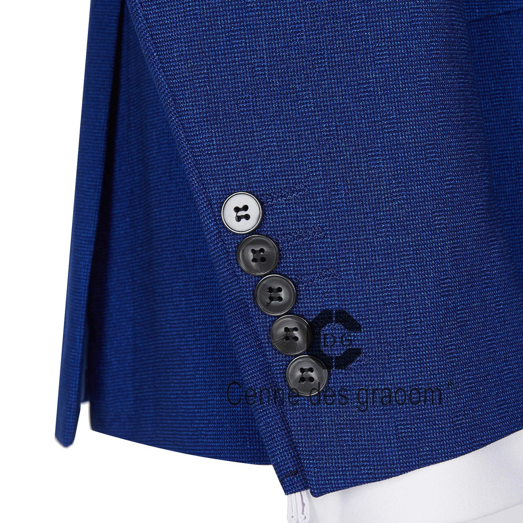 ( Jacket + Vest + Pants ) Cenne Des Graoom New Royal Blue Men Suits Tailor-Made Costume Casual Business Formal Wedding Groom